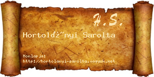 Hortolányi Sarolta névjegykártya